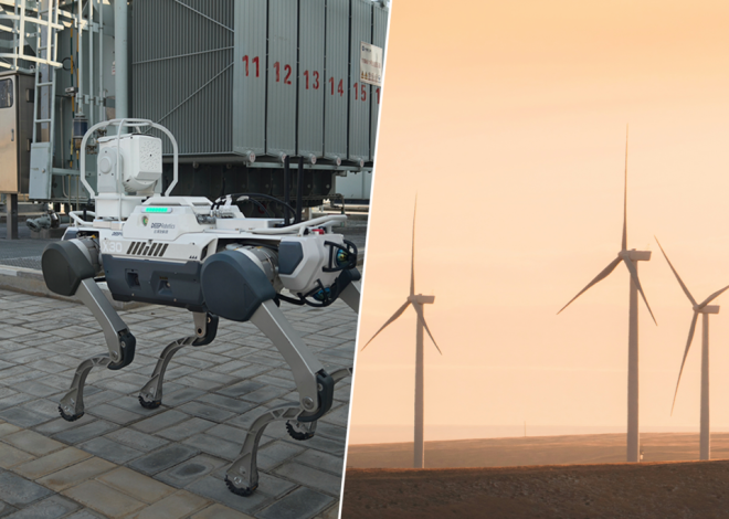 Perros robot patrullan turbinas en el desierto: el primer parque eólico autónomo de China ya es realidad
