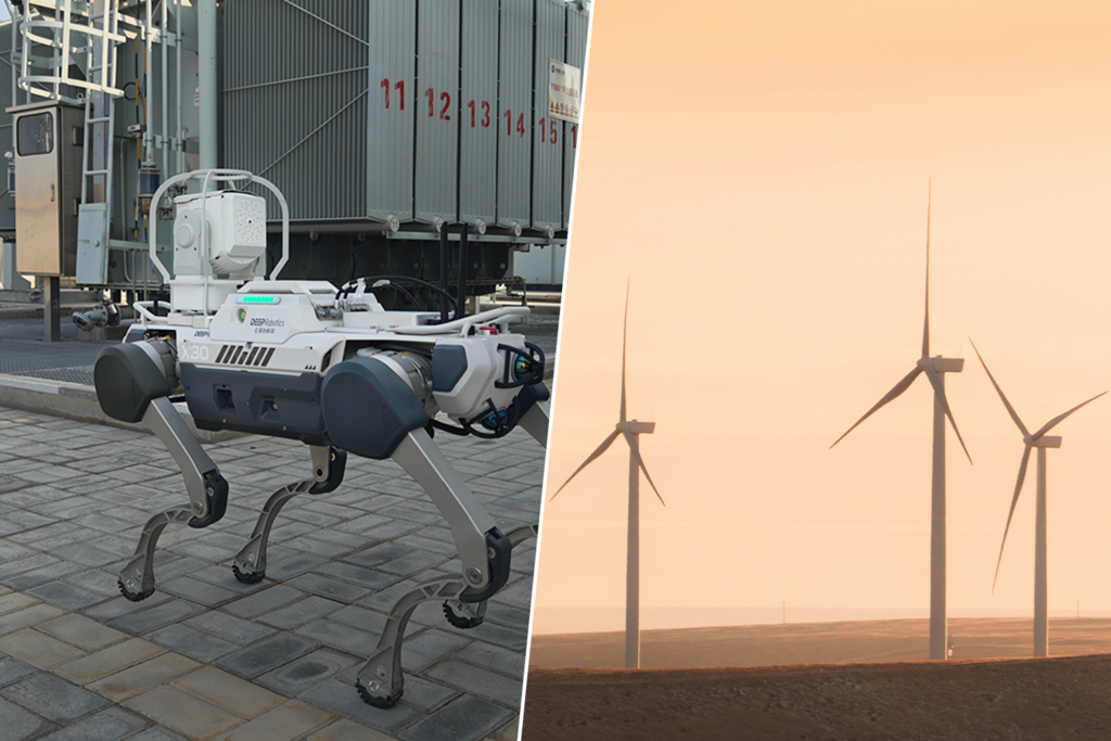 Perros robot patrullan turbinas en el desierto: el primer parque eólico autónomo de China ya es realidad